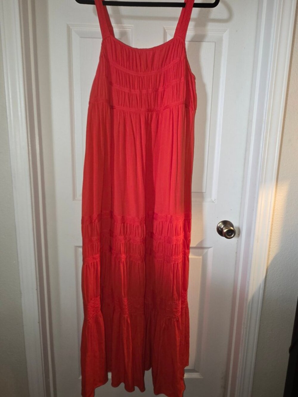 Torrid Red Smocked Tiered Maxi Dress 00